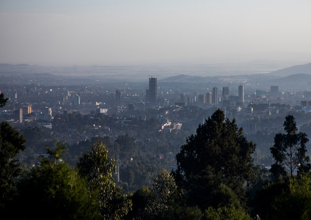 view of addis abeba from entoto mountains