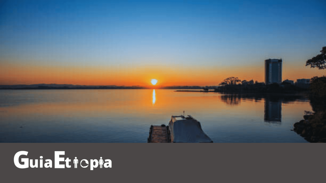 sunset at lake tana bahirdar